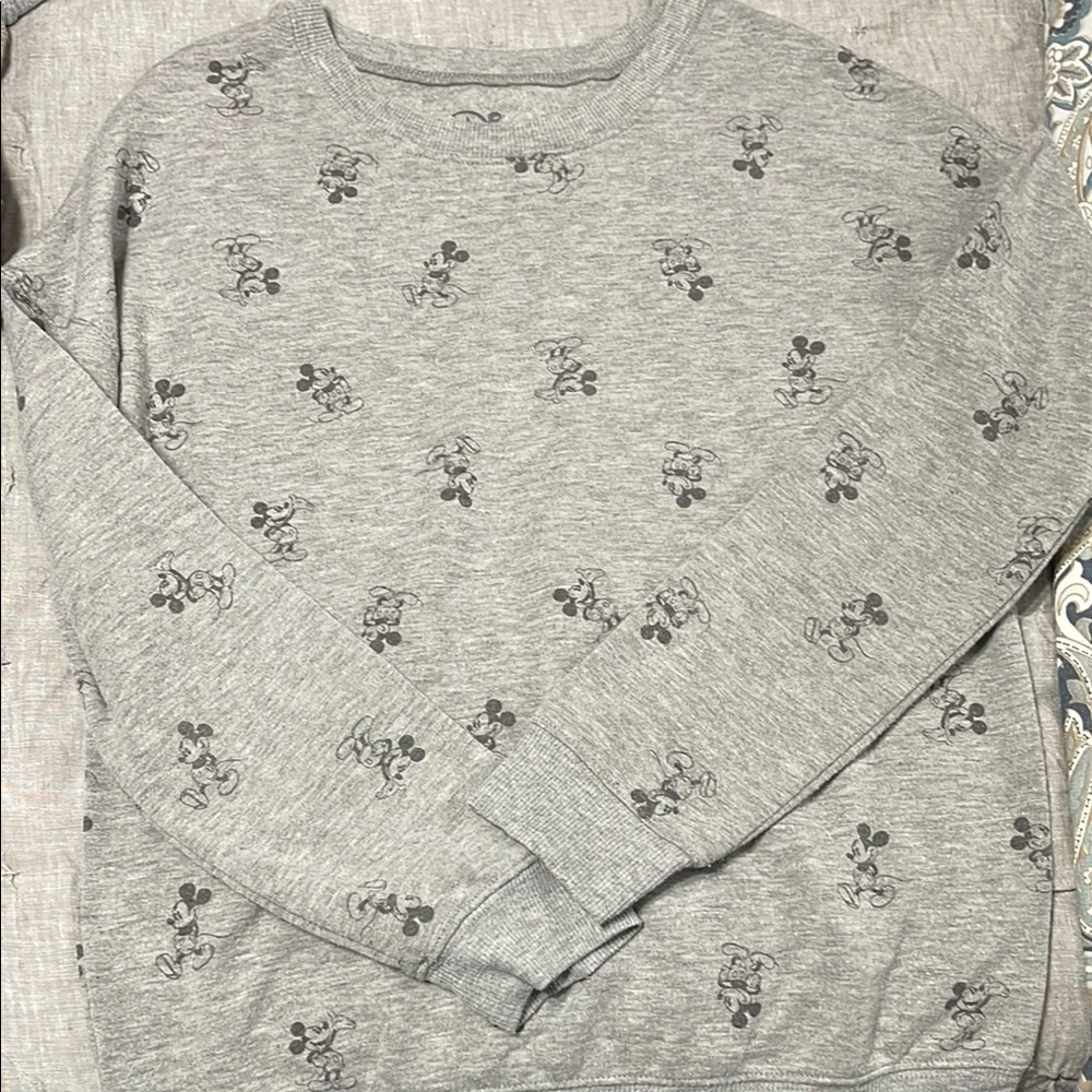 Disney Gray Sweatshirt with Mickey Pattern
